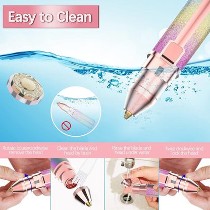 2-in-1 Rechargeable Hair Remover – Painless Face & Body Trimmer with USB Cable & Cleaning Brush (Random Color)