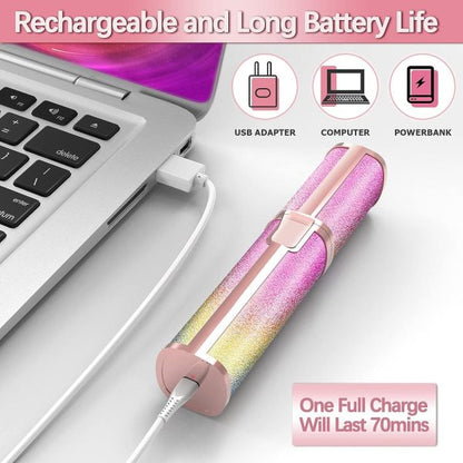 2-in-1 Rechargeable Hair Remover – Painless Face & Body Trimmer with USB Cable & Cleaning Brush (Random Color)