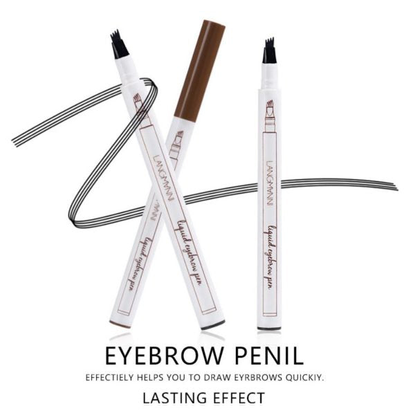 4-Tip Waterproof Eyebrow Pen – Fine Sketch Tattoo Tint for Natural, Long-Lasting Brows