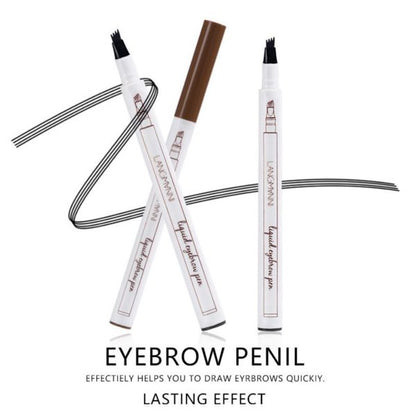 4-Tip Waterproof Eyebrow Pen – Fine Sketch Tattoo Tint for Natural, Long-Lasting Brows