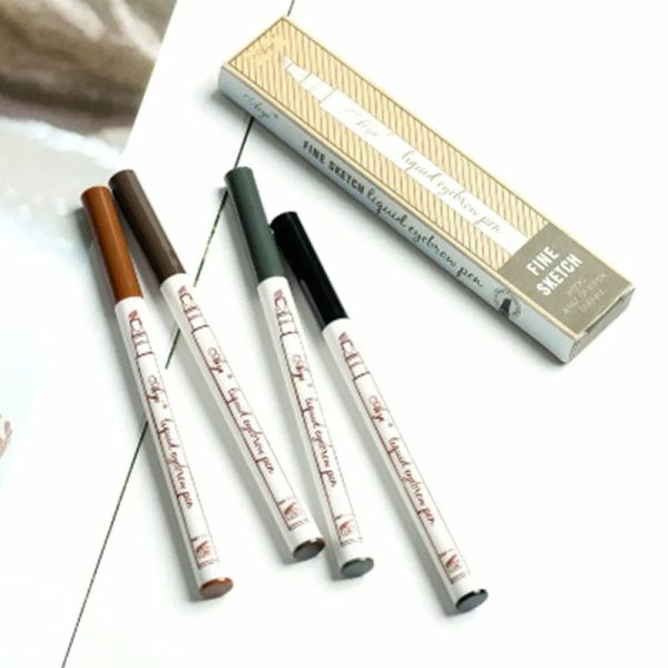 4-Tip Waterproof Eyebrow Pen – Fine Sketch Tattoo Tint for Natural, Long-Lasting Brows