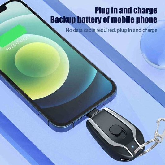 Keychain Power Bank – Mini Portable Emergency Charger Pod | Compact USB Backup Power (Random Color)