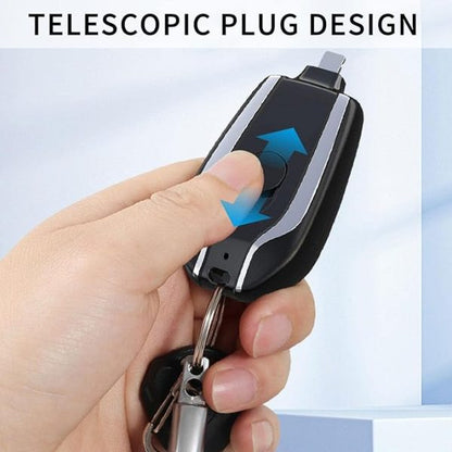 Keychain Power Bank – Mini Portable Emergency Charger Pod | Compact USB Backup Power (Random Color)