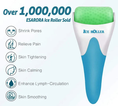 Marzahar Ice Roller – Face & Eye Puffiness Relief | Cool Gel Massager for Skin Tightening & Wrinkle Reduction (Random Color)