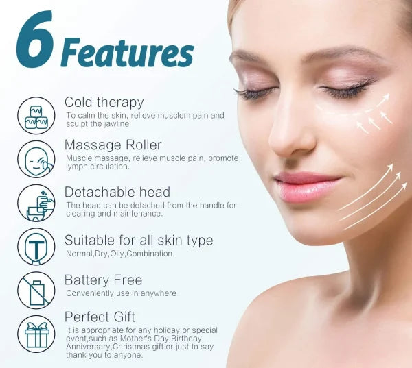 Marzahar Ice Roller – Face & Eye Puffiness Relief | Cool Gel Massager for Skin Tightening & Wrinkle Reduction (Random Color)