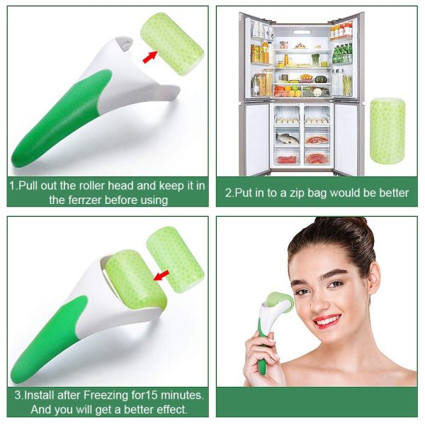 Marzahar Ice Roller – Face & Eye Puffiness Relief | Cool Gel Massager for Skin Tightening & Wrinkle Reduction (Random Color)