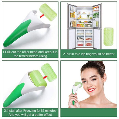 Marzahar Ice Roller – Face & Eye Puffiness Relief | Cool Gel Massager for Skin Tightening & Wrinkle Reduction (Random Color)