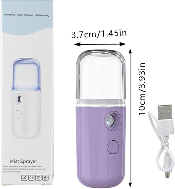 Nano Facial Mist Sprayer – 30ml USB Rechargeable Handy Humidifier for Deep Moisturizing & Skin Hydration (Random Color)