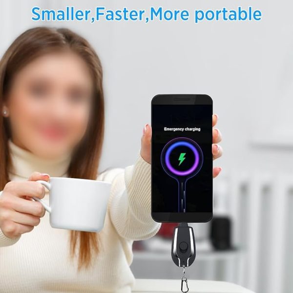 Keychain Power Bank – Mini Portable Emergency Charger Pod | Compact USB Backup Power (Random Color)
