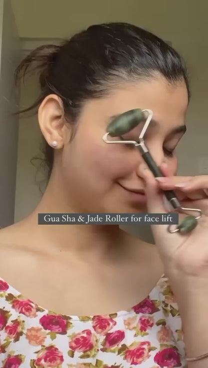 Facial Roller Combo Pack – Jade Roller, Ice Roller & Derma Roller | 3-in-1 Skincare Massage Set