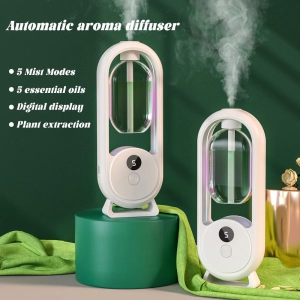 Rechargeable 5-Mode Aromatic Diffuser – 50ml Essential Oil Air Freshener for Home, Bedroom & Bathroom