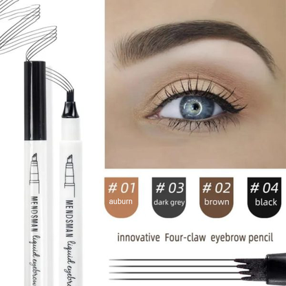 4-Tip Waterproof Eyebrow Pen – Fine Sketch Tattoo Tint for Natural, Long-Lasting Brows